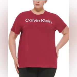 CK Plus Size Logo-Print Relaxed-Crewneck T-Shirt w/tags